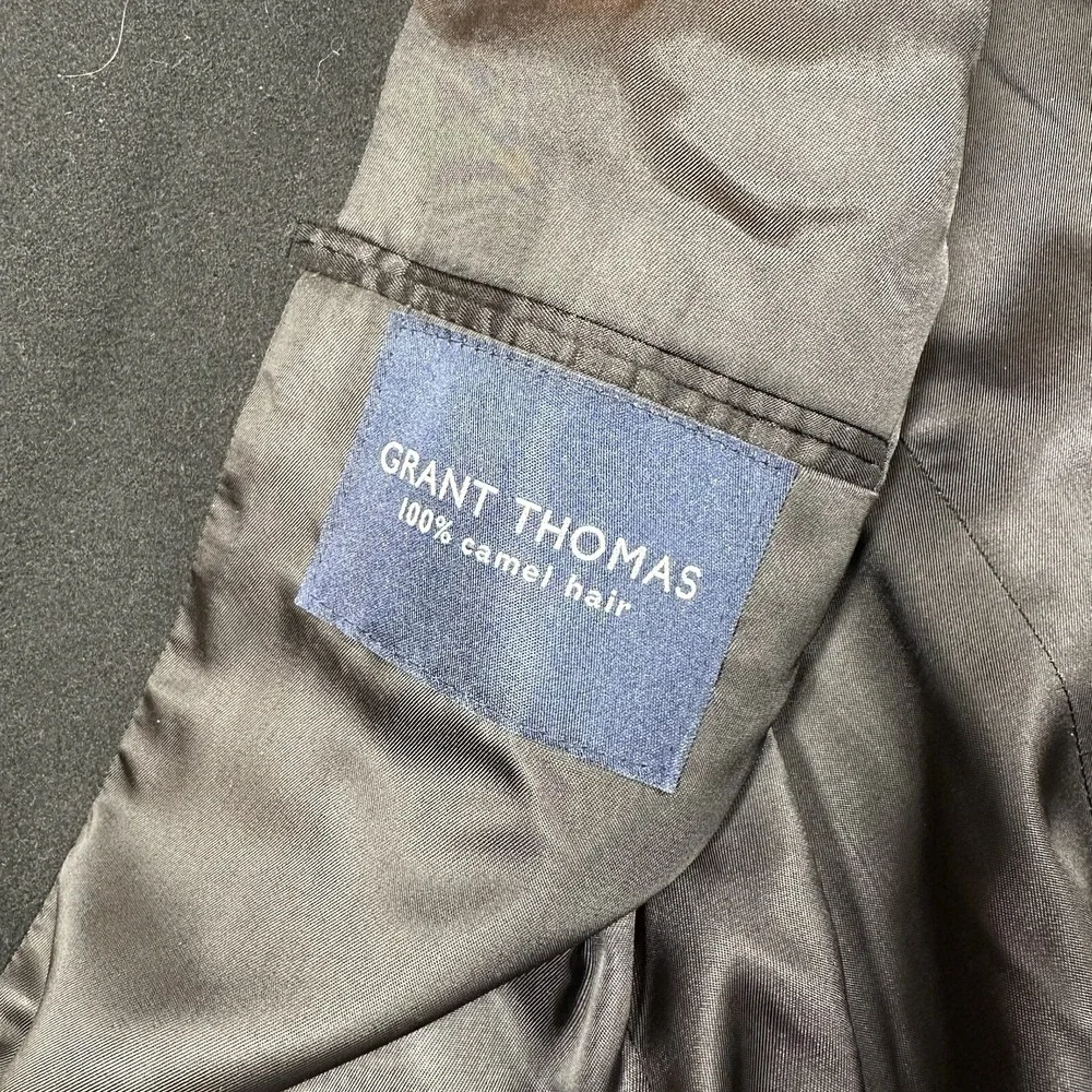 Grant Thomas Sport Coat Mens 46R Camel Hair Black Lord & Taylor